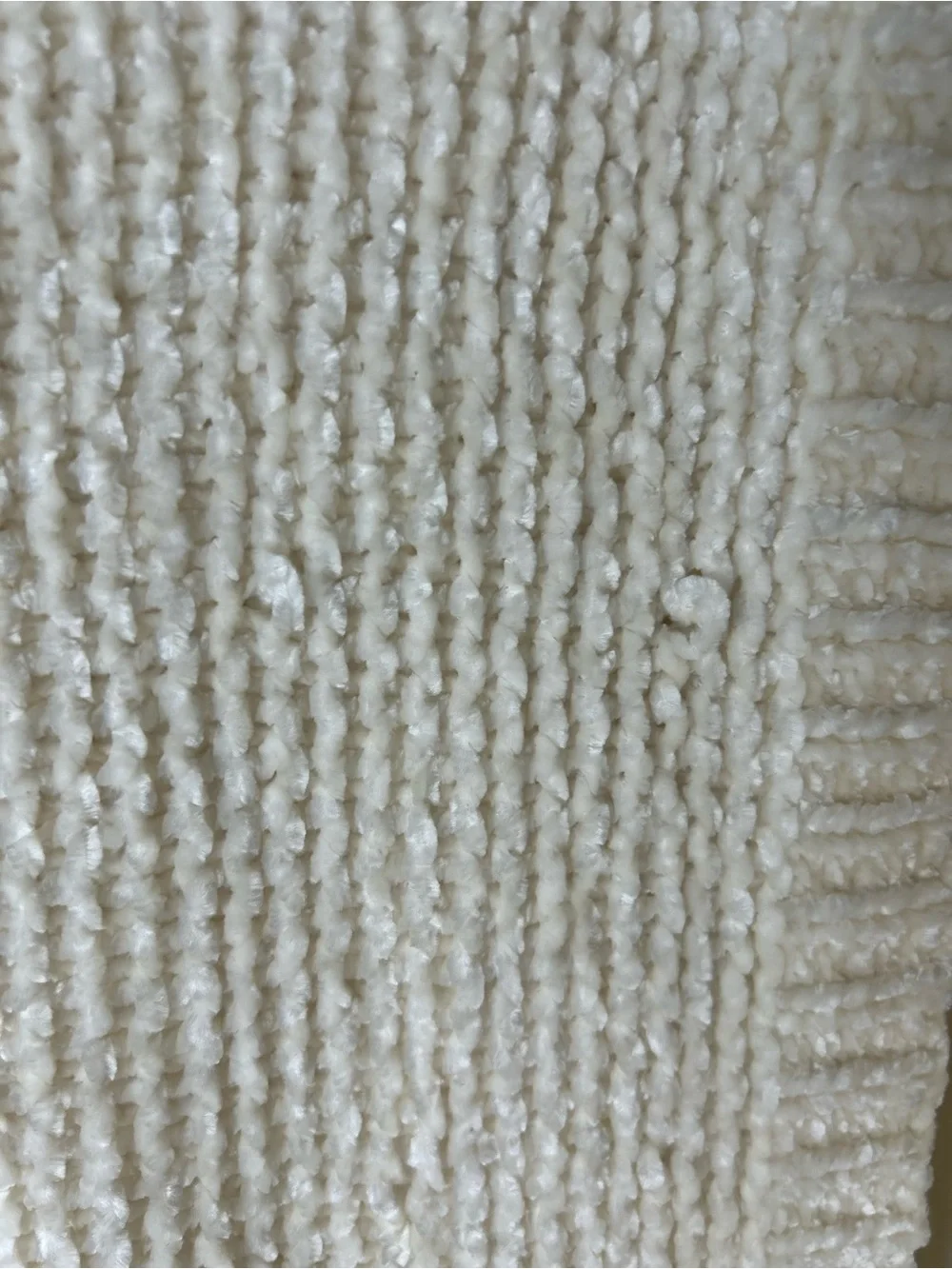 Dream Softly Baby Blanket Berkshire Chenille Sweater Knit Ivory Off White Cream